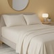 image 2 of Flannelette Flat Sheet Soft Brushed Cotton Bedding for Warmth Comfort | Cream | King
