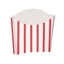 Pack of 8 Red & White Striped Paper Snack Containers