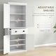 image 5 of HOMCOM Kitchen Storage Cabinet with Drawers, Cupboards and Shelves, White