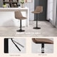 image 5 of HOMCOM Bar Stools Set of 2, Retro Adjustable Kitchen Stool, Swivel PU Leather Upholstered Bar Chairs with Back, Footrest and Steel Base, Brown