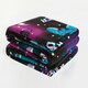 image 2 of OHS Kids Gaming Printed Throw Warm Plush Sherpa Flecce Reverse Over Bed Super Soft Blanket, 100x120cm Purple | Neon Purple