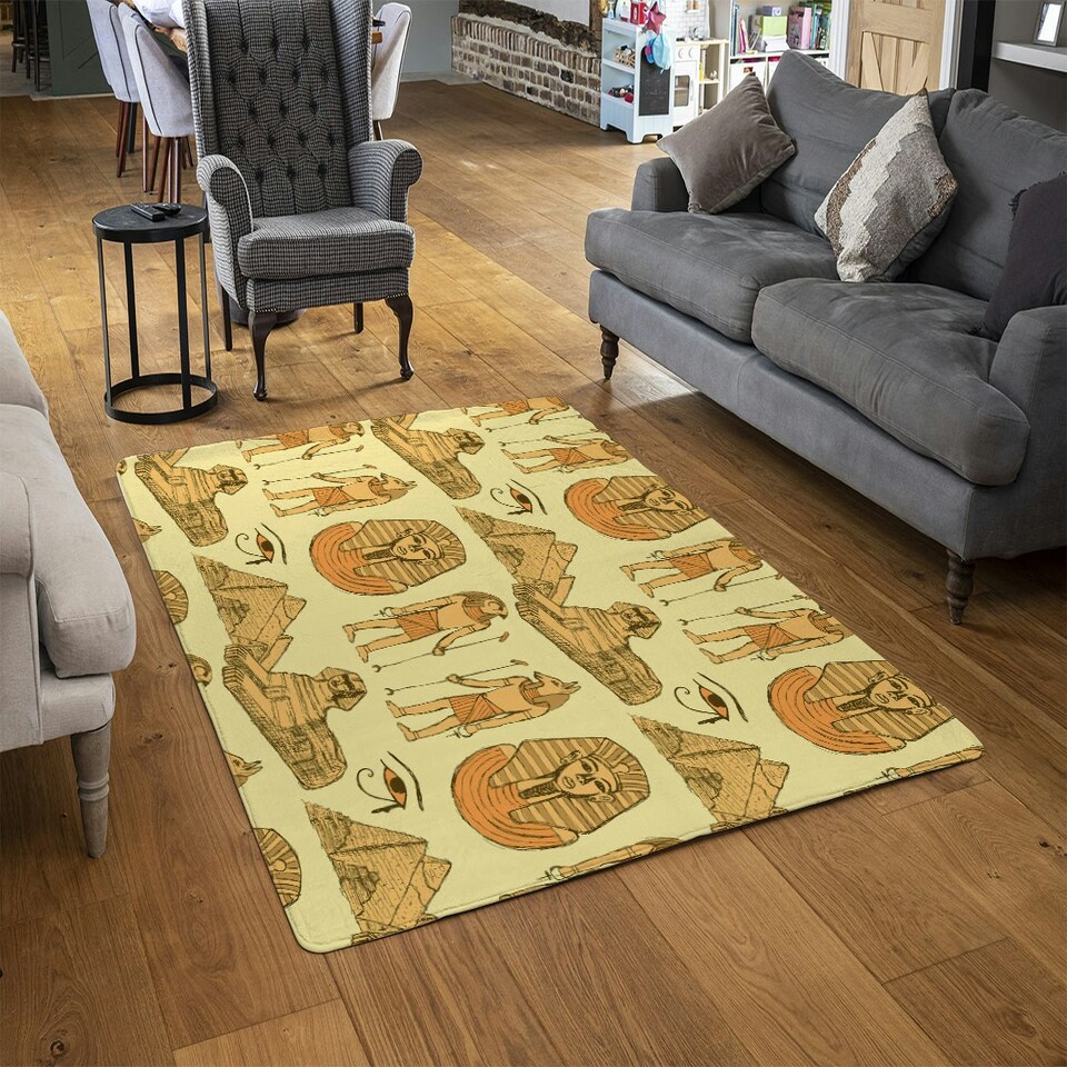 image 1 of Egyptians & Sphinx (Rug) | Orange | L