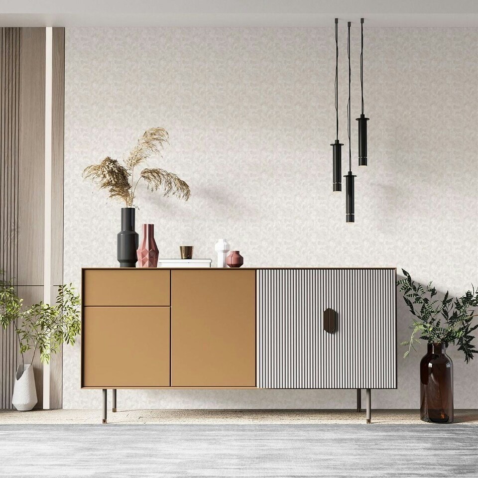 image 1 of Limetree Athena Textured Wallpaper - Neutral - 10m x 53cm Cream