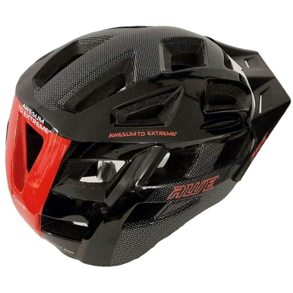 image 1 of AWE AweRide In Mould Enduro Bike Helmet Black/Red 58-61cm Crash Guarantee*