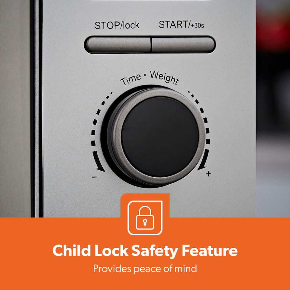 image 1 of GEEPAS 23L Digital Microwave Oven 800W, 5 Power Levels Silver