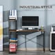 image 4 of HOMCOM Industrial Computer Desk with Storage Shelf Metal Frame