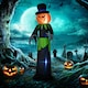 image 2 of Outsunny 8FT Tall Halloween Inflatable Pumpkin Ghost in A Hat, Blow-Up Outdoor Halloween Decoration with LED Lights for Lawn, Garden, Party