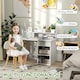 image 3 of AIYAPLAY Kids Desk and Chair Set, Children Study Table with Hutch, Storage, Drawer, Shelves, for Studying, Reading, Drawing, for Ages 3-8 Years, Green | Green