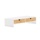 image 1 of SoBuy Wooden Monitor Stand with 2 Drawers, White/Natural, 18.5x7.0x4.3 inches, 2.8 kg - BBF02-WN
