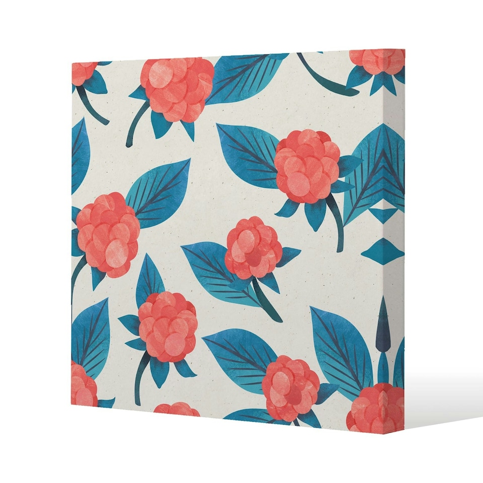 image 1 of Watercolour floral pattern (Canvas Print) 90 x 90 x 4cm