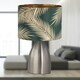 image 5 of First Choice Lighting Set of 2 Valentina Brushed Chrome Touch Lamps with Green Embossed Shades Silver | Green