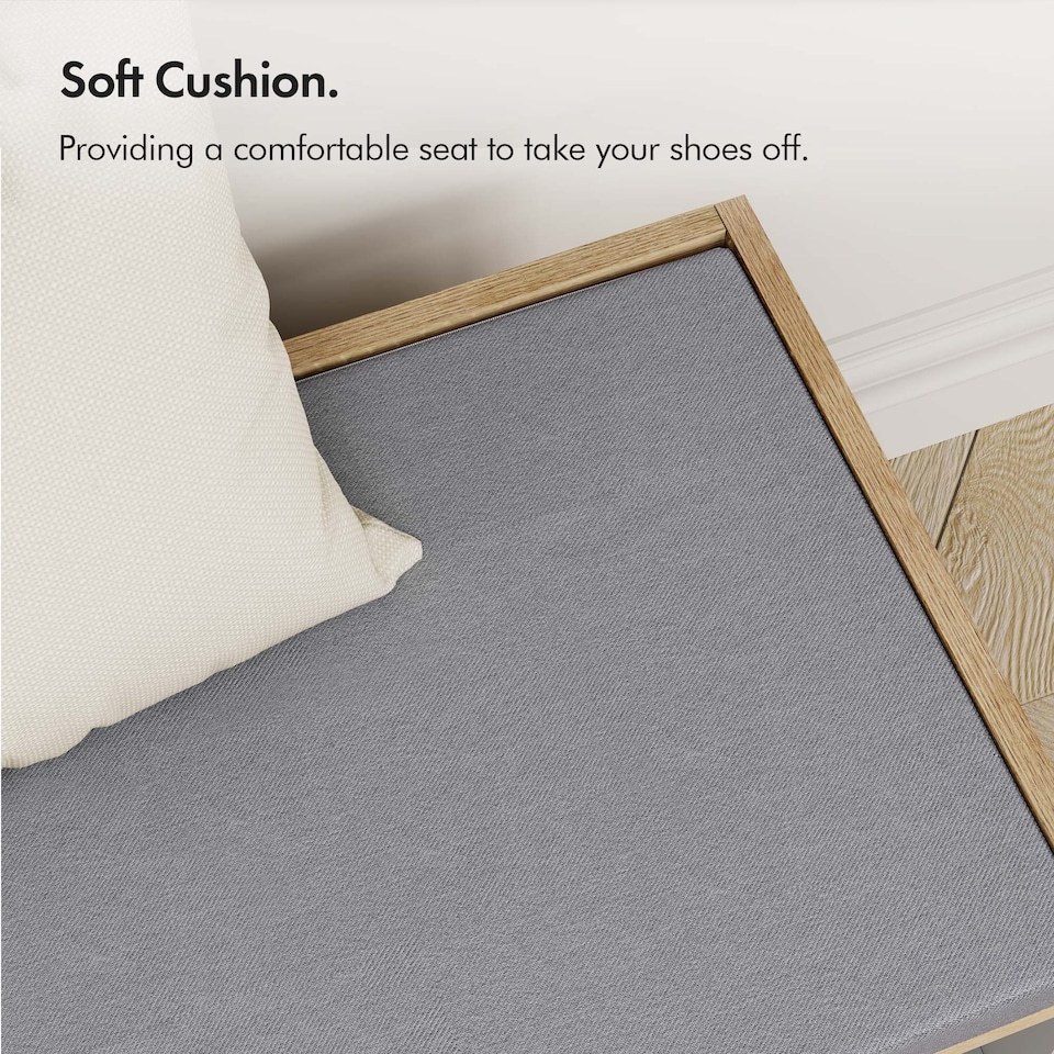 image 1 of VonHaus Grey Hallway Shoe Storage Bench with Seat | Grey | 1
