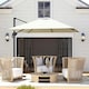 image 2 of Outsunny Square Cantilever Roma Parasol, 360-Degree Rotation, Cream White
