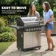 image 8 of Outsunny 6+1 Burner Gas BBQ Grill, Barbecue Grill with Warming Rack, Silver | Silver | Silver Tone | 146 x 53 x 112 cm