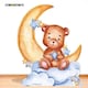 image 4 of Cute Baby Teddy Bear Moon Blue Star Mini Cardboard Cutout 92cm