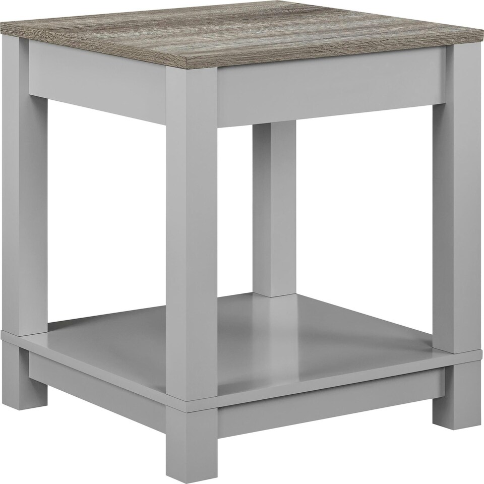 image 1 of Carver end table with 1 shelf in grey Grey | Grey