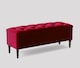 image 3 of 180cm Swiss Chesterfield Ottoman Storage Bench- Plush Velvet Shoe Bench - Red Upholstery Footstool with Storage
