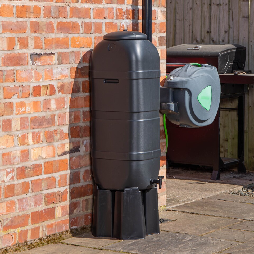 image 1 of Strata 100 Litre Slimline Garden Water Butt with Filter Kit & Stand