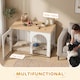 image 3 of PawHut Dog Crate Furniture, Indoor Dog Cage End Side Table, White