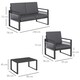 image 5 of Outsunny Aluminium Garden Furniture Sets s, Slatted Top Table, Black