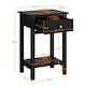 image 3 of Yaheetech 2PCS Modern Design Bedside End Table with Drawer Black