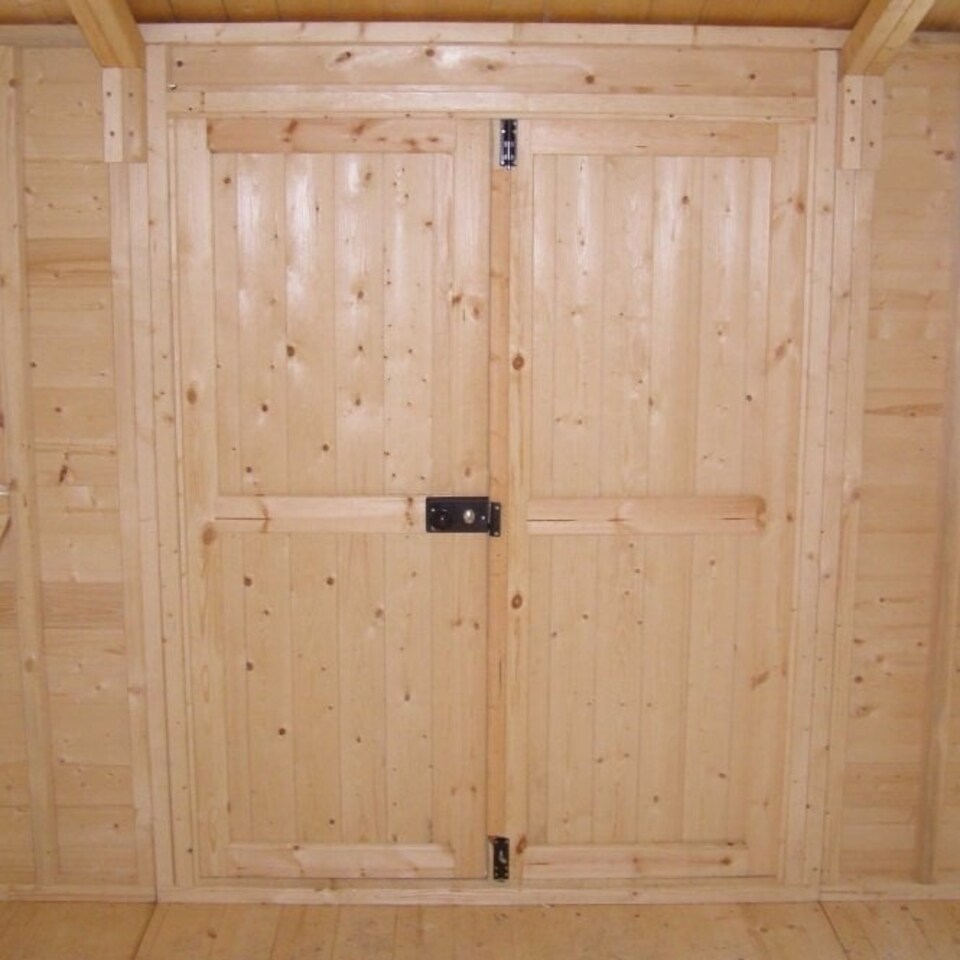image 1 of Shiplap Mammoth Loglap 12 x 30 Feet Shed Double Door with Two Opening Window Brown