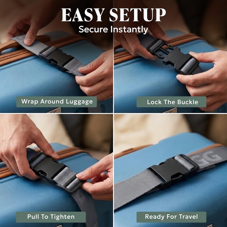 image 1 of Lugg Luggage Straps 2 Pack Adjustable Suitcase Belts 180 cm Polyester Webbing