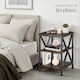 image 8 of Bedside Table Nottingham - industrial style, with 3 shelves, 40.5 x 40.5 x 60.5 cm | Brown | Industrial wood dark, rustic | 40,50 x 40,50 x 60,50 cm | 1