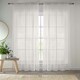 image 1 of Pair of Crystal Cream Plain Voile Panels 229 cm (90 inch) Rod Pocket Panels for Bedroom and Living Room