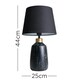 image 3 of ValueLights Selma Black Marble Effect Table lamp with Copper Cap Black Aspen