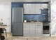 image 2 of Kitchen Cabinets 5 Unit Set Soft Close 180cm Modern Kitchenette Light Grey Gloss Storage Fitted Kitchen Star
