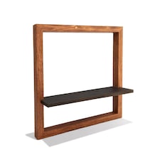GEEZY Square Floating Wall Shelf 30cm Wooden 3D Picture Ledge for Decor and Photos