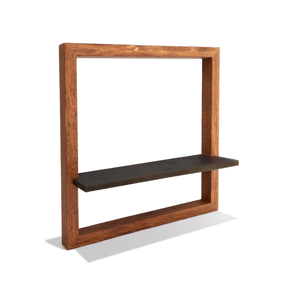 image 1 of GEEZY Square Floating Wall Shelf 30cm Wooden 3D Picture Ledge for Decor and Photos
