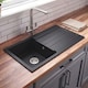 image 8 of Balterley 100cm Kitchen Single Bowl Composite Inset Sink with Overflow & Reversible Drainer