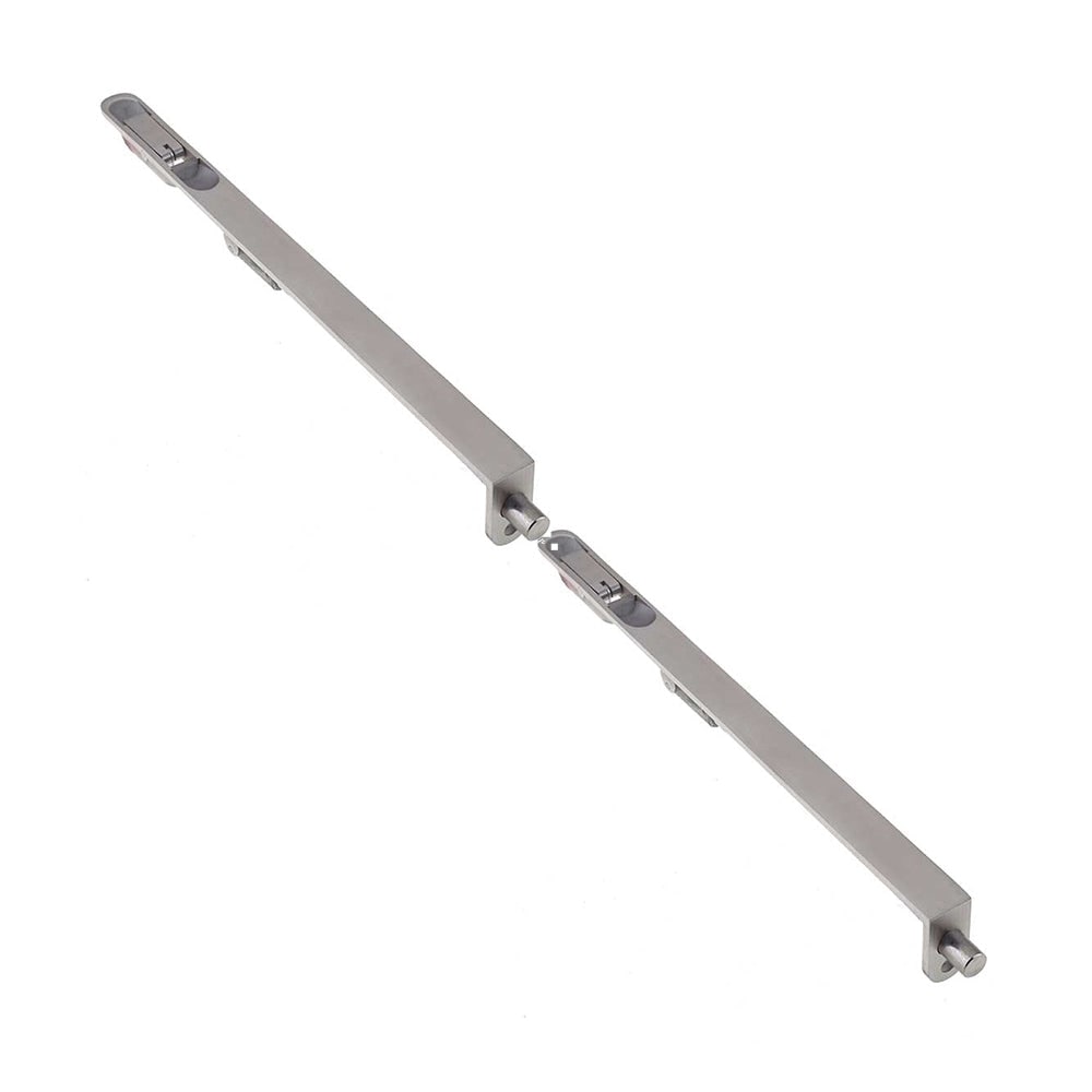 2 PACK Lever Action Flushbolts for Double Doors - Satin Stainless Steel, 457x20mm