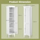 image 2 of COSTWAY 5-Tier Bathroom Tall Cabinet Storage Organizer Cupboard White