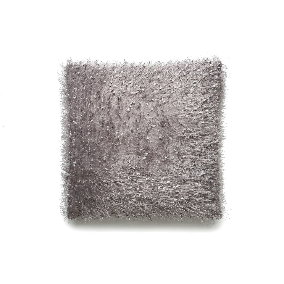 image 1 of BHS Pollyanna Knitted Cushion, Silver Grey | Silver
