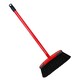 image 1 of 2 x Red Hard Floor Long Handle Soft Brooms Ideal For All Indoor Rooms & Gardens