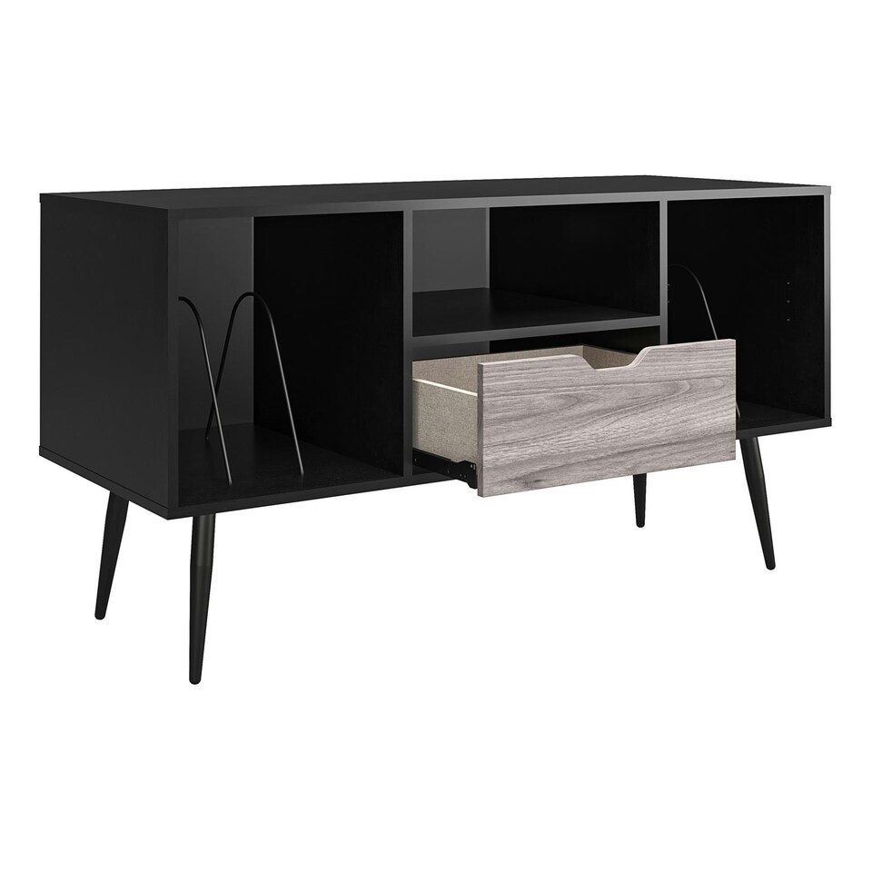 image 1 of Copley TV-Stand with 1 Drawer Black/Oak Black | BLACK OAK