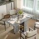 image 2 of HOMCOM Mobile Drop Leaf Dining Table Folding Desk w/ 2 Wheels Cement Grey