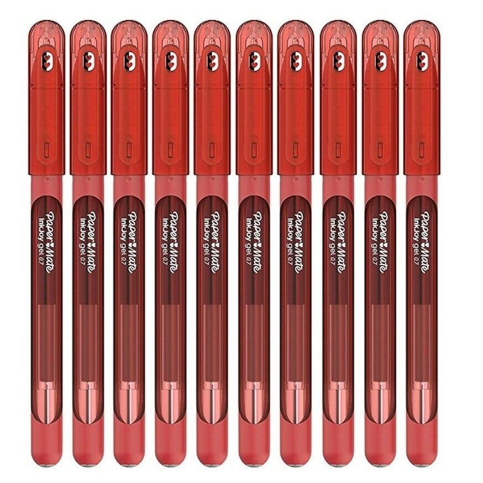 10 Paper Mate InkJoy Gel Pens 0.7mm Medium Tip Fast Drying Smooth Ink Comfort Grip Colour Writing Pens for Notes Journalling Stationery
