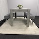 image 2 of Stone Grey Effect Wood Dining Table Set with 2 Grey Velvet Benches Stylish Dining Room Furniture