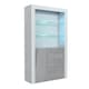 image 1 of Display Cabinet 100cm Grey Gloss Doors White Matt Body Free LED | White | Grey