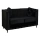 image 4 of Farah Three Seater Black Velvet Sofa Black