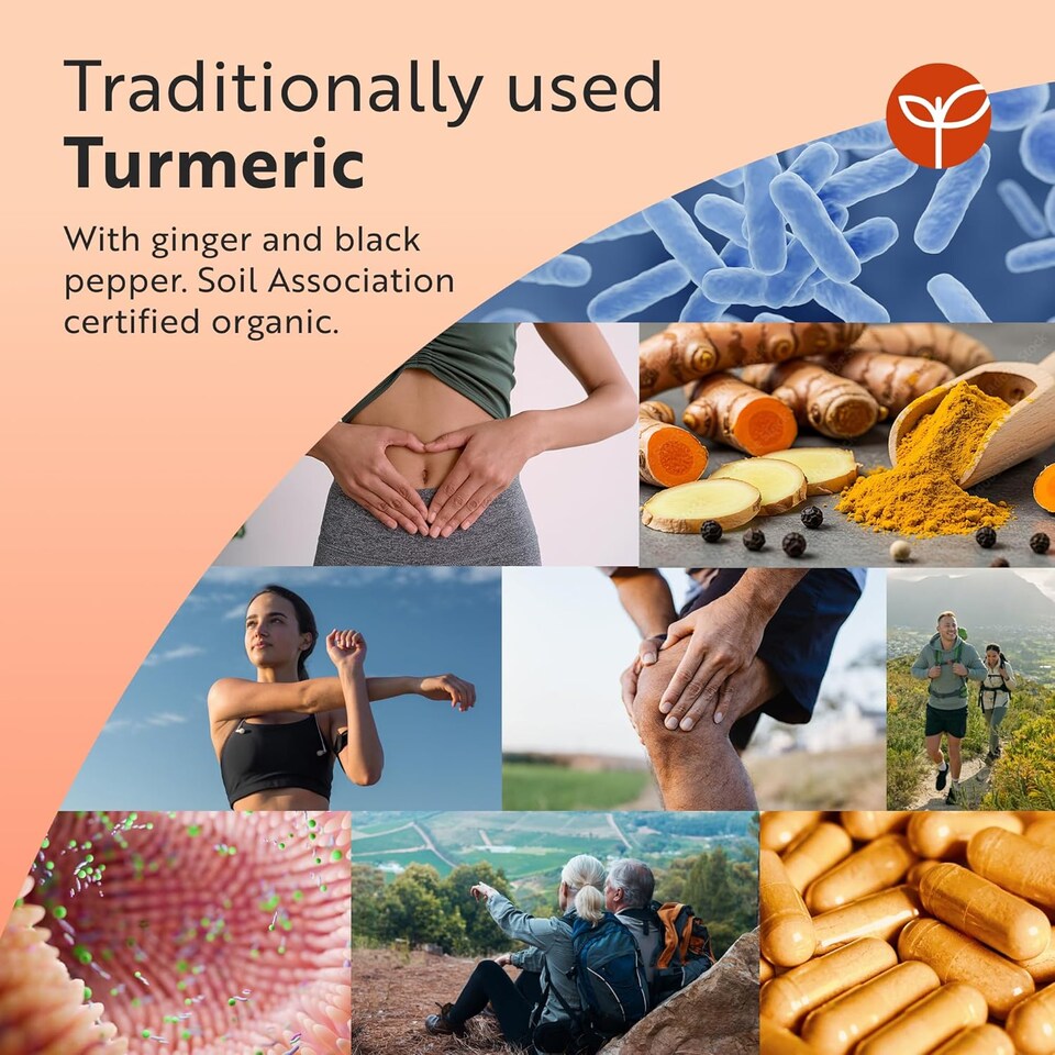 image 1 of Nutravita Organic Turmeric 1440mg High Strength with Black Pepper, Ginger & Active Ingredient Curcumin - 180 Vegan Capsules - 3 Month Supply