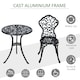 image 4 of Outsunny Aluminium Bistro Set Garden Coffee Table Chair Outdoor Dining