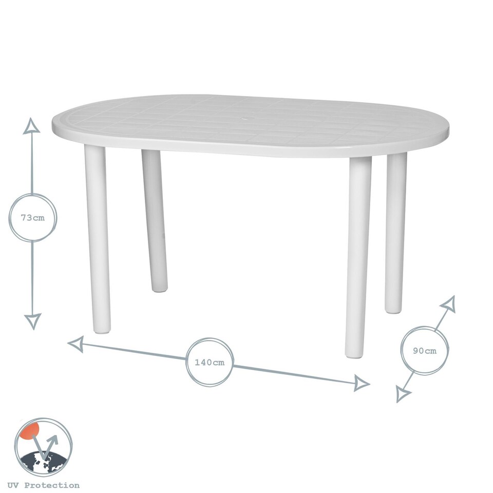 image 1 of Resol Gala 4 Seater Garden Dining Table - White | White | White
