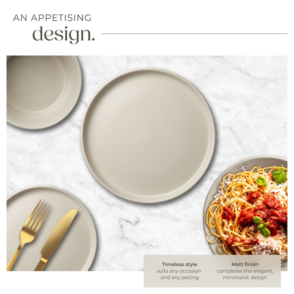 image 1 of Dinnerware Set Una - dinner set, incl. plates, bowls and mugs, for 6 people | Brown | taupe | 1