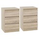 image 5 of Pair of Malvern 3 Drawer Bedside Tables Black