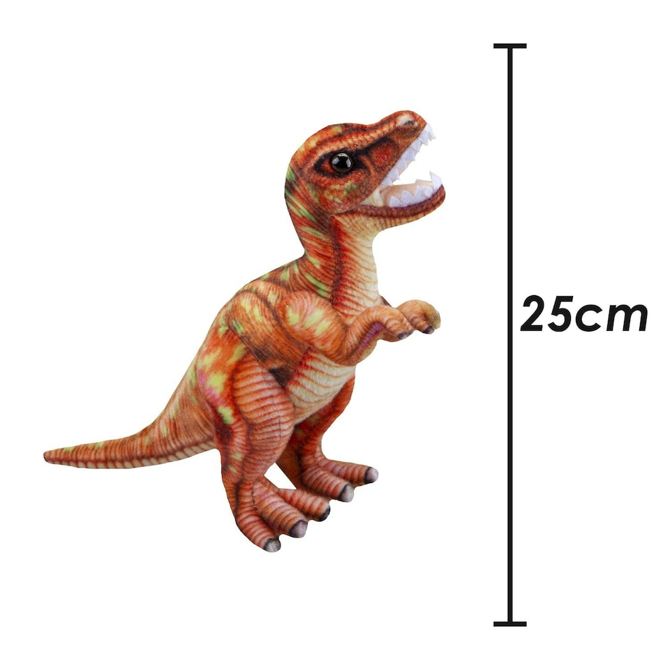 image 1 of T-Rex Dinosaur Soft Toy Dinosaur Skeleton Body Plush Cuddly Plushie 25cm Brown